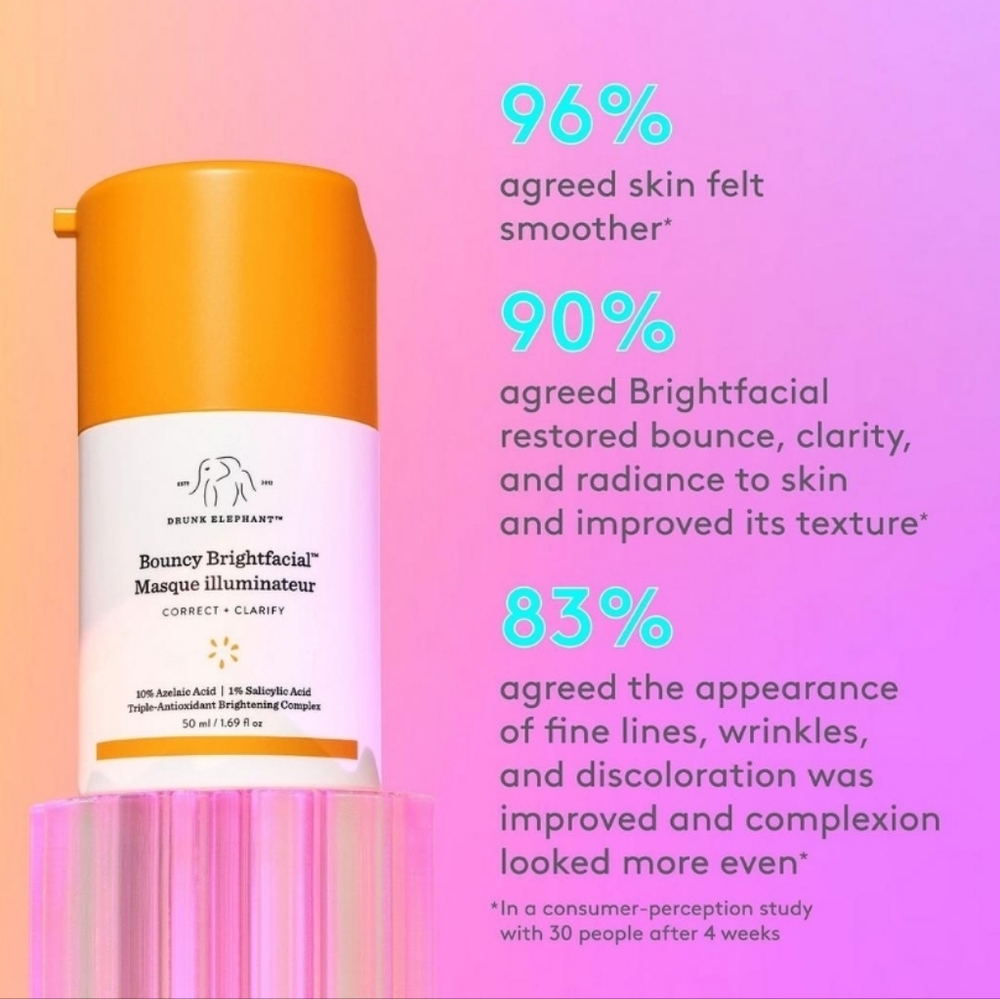 Drunk Elephant Bouncy Brightfacial Masque Illuminator, 50ml, NIB - Picture 3 of 7